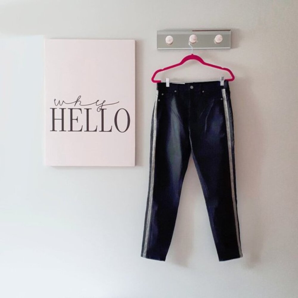 NWT 7 For All Mankind black stripe skinny jeans - Picture 12 of 13